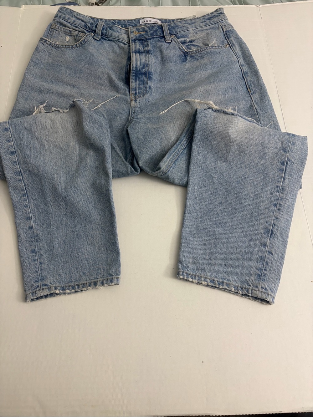Light Blue Distressed Jeans - Picture 5 of 7